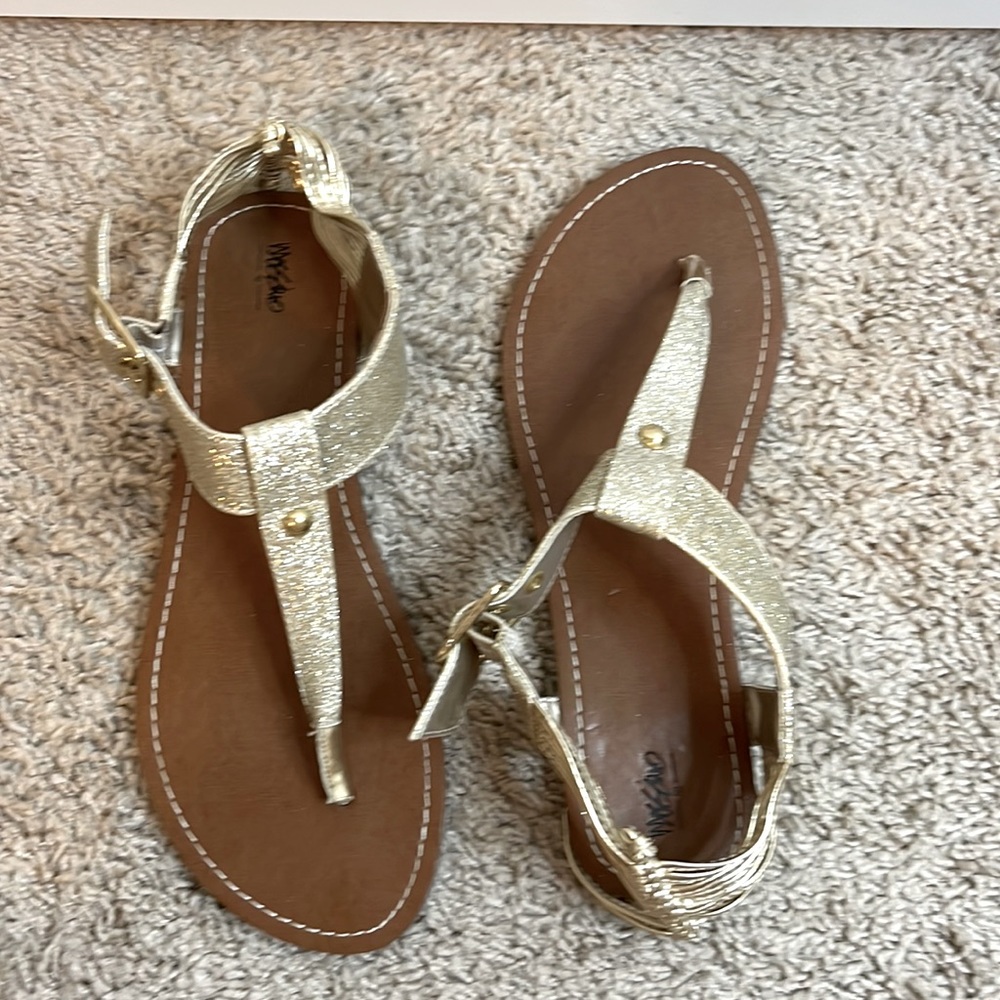 Gold sparkle gladiator sandal